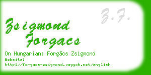 zsigmond forgacs business card
